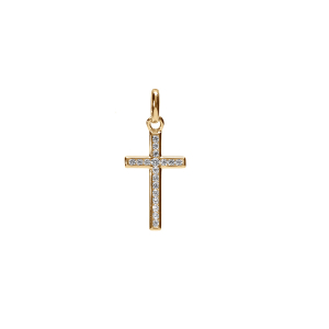 PENDENTIF CROIX VERMEIL OXYDES BLANCS SERTIS GRAND MODELE