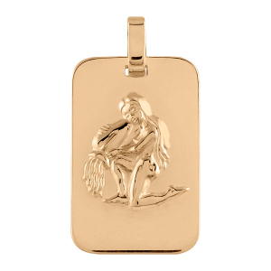 PENDENTIF ZODIAQUE PLAQUE GI  POISSONS VERMEIL BRILLANT