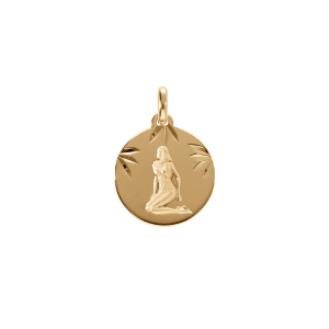 PENDENTIF VERMEIL RHDOIE MEDAILLE 15MM DIAMANTÉ ZODIAQUE VIERGE