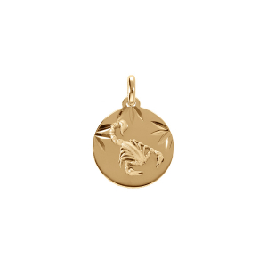 PENDENTIF VERMEIL RHDOIE MEDAILLE 15MM DIAMANTÉ ZODIAQUE SCORPION