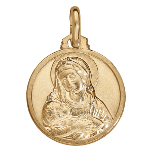 PENDENTIF VERMEIL VIERGE ET L'ENFANT 16MM