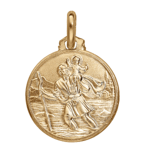 PENDENTIF VERMEIL MEDAILLE ST CHRISTOPHE 16MM
