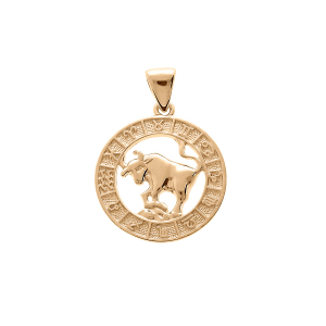 PENDENTIF VERMEIL MEDAILLE ZODIAQUE TAUREAU