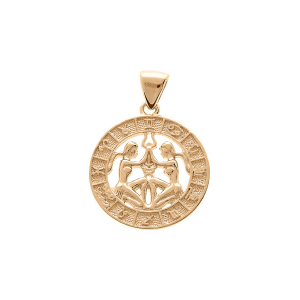 PENDENTIF VERMEIL MEDAILLE ZODIAQUE GEMEAUX
