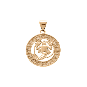 PENDENTIF VERMEIL MEDAILLE ZODIAQUE CANCER