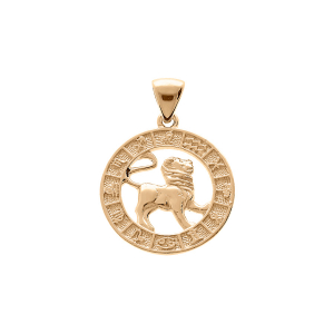PENDENTIF VERMEIL MEDAILLE ZODIAQUE LION