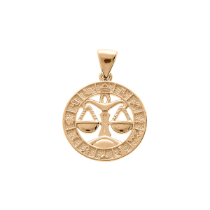 PENDENTIF VERMEIL MEDAILLE ZODIAQUE BALANCE