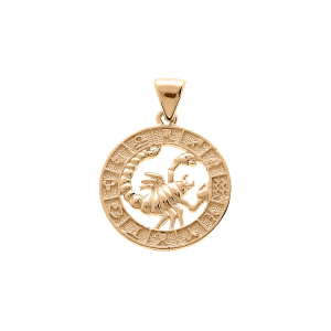 PENDENTIF VERMEIL MEDAILLE ZODIAQUE SCORPION