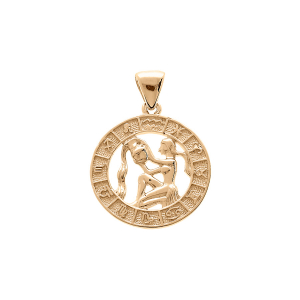 PENDENTIF VERMEIL MEDAILLE ZODIAQUE VERSEAU