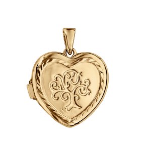 PENDENTIF CASSOLETTE COEUR AVEC ARBRE DE VIE 20MM VERMEIL (1 OU 2 PHOTOS DROITE  ET GAUCHE)
