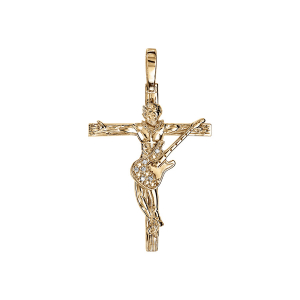 PENDENTIF VERMEIL CROIX ROCK 26MM  (MODELE 1)