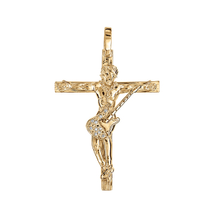 PENDENTIF VERMEIL CROIX ROCK  33MM  (MODELE 2)