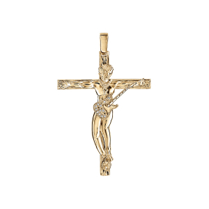PENDENTIF VERMEIL CROIX ROCK 45MM  (MODELE 3)
