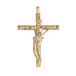 PENDENTIF VERMEIL CROIX  ROCK 60MM  (MODELE 4)