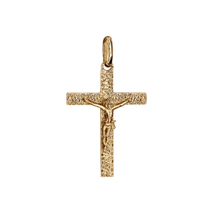 PENDENTIF VERMEIL JESUS SUR CROIX MOYEN MODELE DIAMANTE