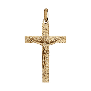 PENDENTIF VERMEIL JESUS SUR CROIX GRAND MODELE DIAMANTE