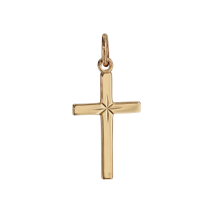 PENDENTIF CROIX VERMEIL DIAMANTE  ETOILE  22MM  dim 20x12 mm