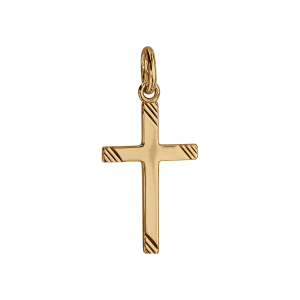 PENDENTIF CROIX VERMEIL STRIE 22MM