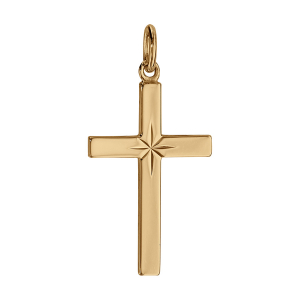 PENDENTIF CROIX VERMEIL GRAND MODELE DIAMANTE ETOILE  27MM