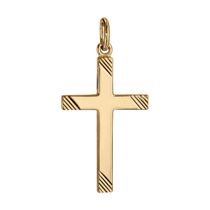 PENDENTIF CROIX VERMEIL GRAND MODELE STRIE 27MM