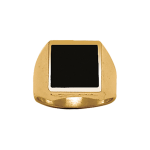 CHEV. CARRÉE 13*13 ONYX IMITATION VERMEIL