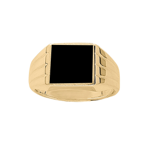 CHEV.  RECT. GODRONS ONYX  IMITATION VERMEIL