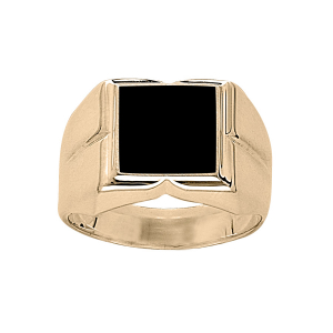 CHEV. CARRÉE ONYX IMITATION VERMEIL