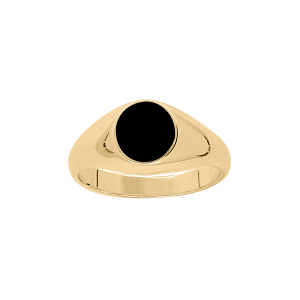 CHEV. OVALE 10*08 ONYX IMITATION VERMEIL