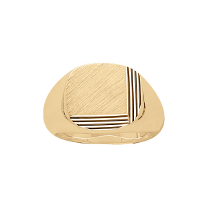 CHEVALIERE VERMEIL GRAND PLATEAU OVALE DIAMANTEE DROIT 2 FACES