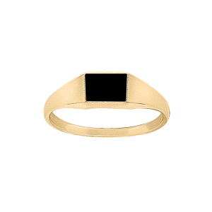 CHEVALIERE VERMEIL  7 x 5MM ONYX IMITATION