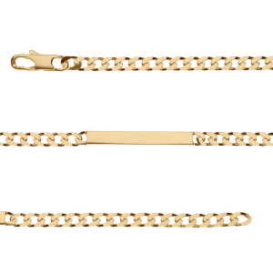 IDENTITE GOURMETTE4MM PLAQUÉ OR 18CM