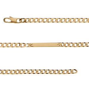 IDENTITE GOURMETTE 4MM DIAMANTEE ETOILE PLAQUÉ OR 18CM