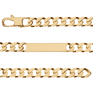 IDENTITE GOURMETTE 8MM PLAQUÉ OR 21CM