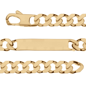 IDENTITE GOURMETTE 10MM PLAQUÉ OR 22CM