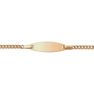 IDENTITE BB GOURMETTE OVALE 15/13CM PLAQUÉ OR