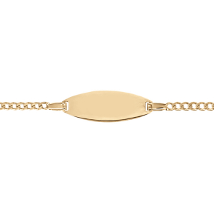 IDENTITE BB GOURMETTE OVALE 15/13CM PLAQUÉ OR
