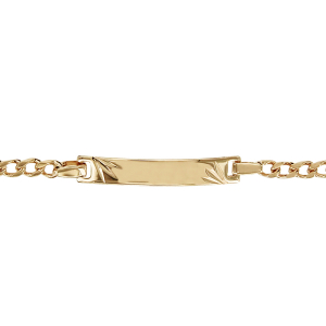 IDENTITE ENFANT PLAQUÉ OR GOURMETTE PLAQUE DROITE  DIAMANTE ETOILE 14+2CM