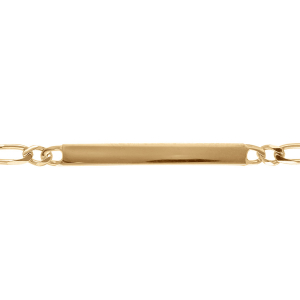 IDENTITE ENFANT 1+1 16/14CM PLAQUE DROITE  PLAQUÉ OR