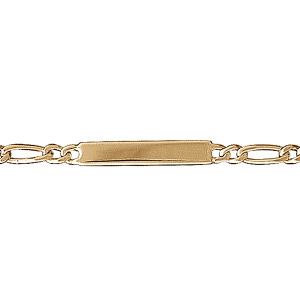 IDENTITE ENFANT 1+1 16/14CM PLAQUE DROITE  PLAQUÉ OR