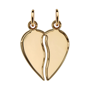 PENDENTIF COEUR A PARTAGER PLAQUÉ OR PENDENTIF COEUR A PARTAGER PLAQUÉ OR