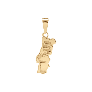 PENDENTIF CARTE PORTUGAL PLAQUÉ OR