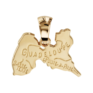 PENDENTIF CARTE GUADELOUPE PLAQUÉ OR