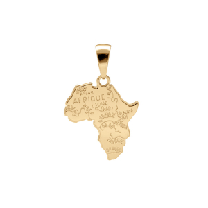 PENDENTIF CARTE AFRIQUE PLAQUÉ OR