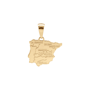 PENDENTIF PLAQUÉ OR CARTE ESPAGNE