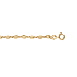 CHAINE CHEVILLE GRAIN DE CAFE PLAQUÉ OR 25CM