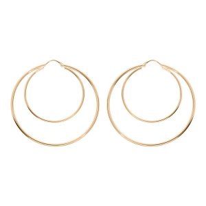 CRÉOLES PLAQUÉ OR DOUBLE 55MM ET 37MM