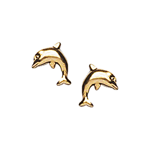 BOUCLES D'OREILLES POUSSETTE DAUPHINS PLAQUÉ OR