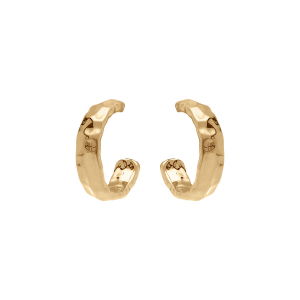 BOUCLES D'OREILLES TIGE PLAQUÉ OR CRÉOLES MARTELÉES