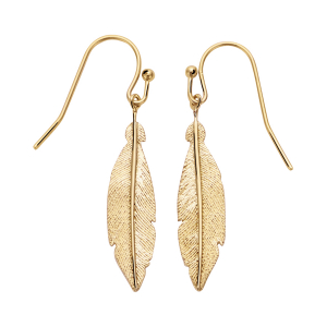 BOUCLES D'OREILLES CROCHET PLAQUÉ OR PLUME