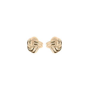 BOUCLES D'OREILLES TIGE PLAQUÉ OR TORSADE SERTIS